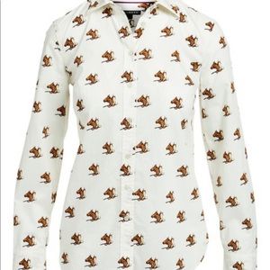 Equestrian cotton collard shirt